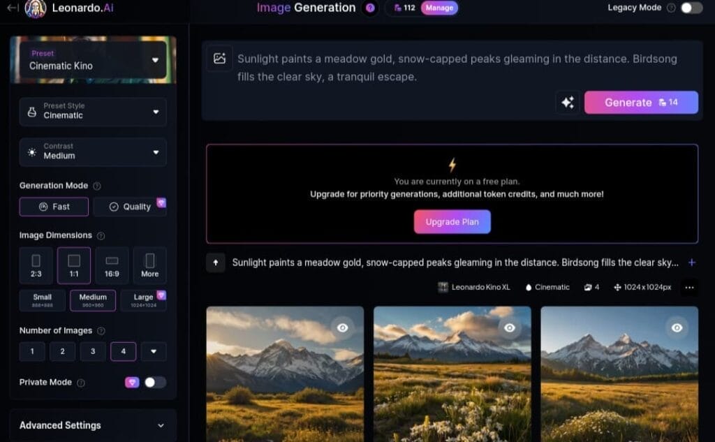 طريقة تحويل النص إلي صور بالذكاء الاصطناعي باستخدام Leonardo AI 