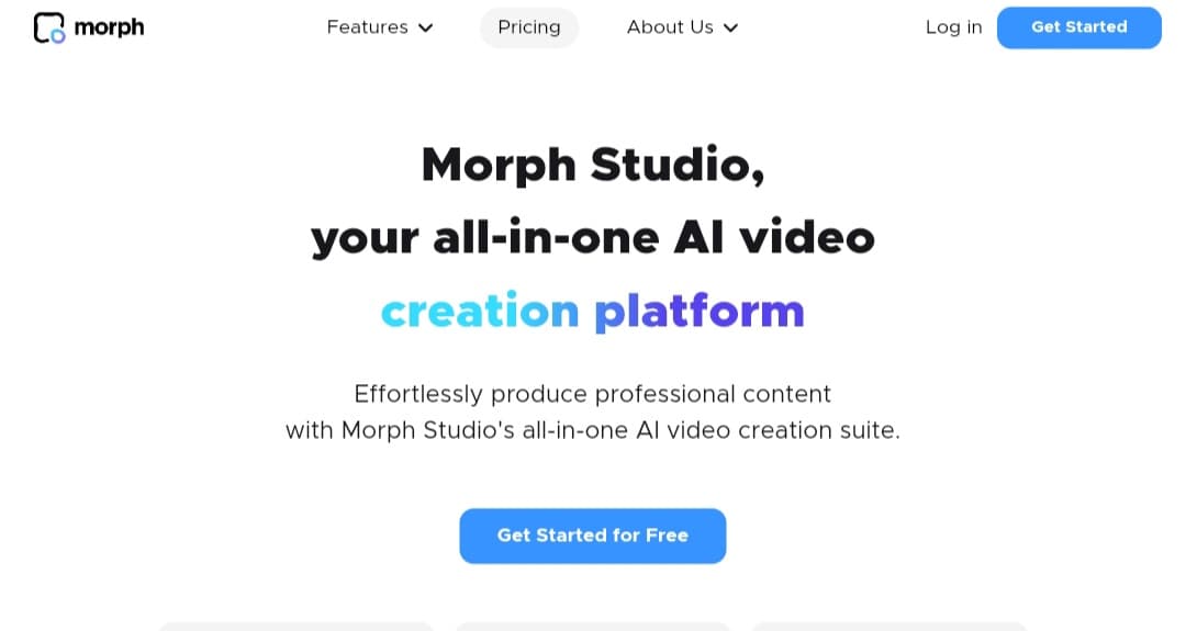 واجهة منصة Morph Studio