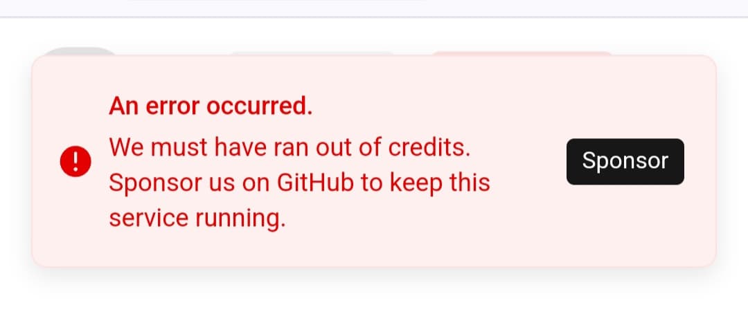 MiniPerplx error message رسالة نفاذ رصيد محرك MiniPerplx