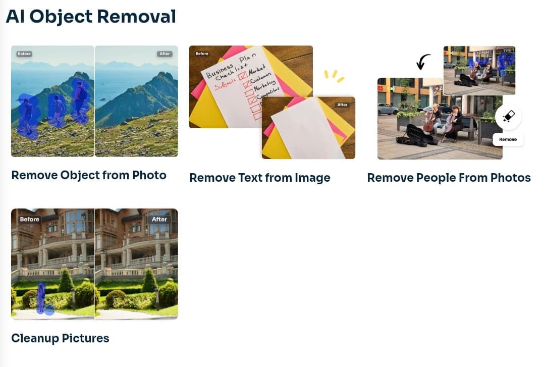 Ai object remover إزالة العلامات المائية والنصوص والعناصر الغير مرغوبة من الصور
