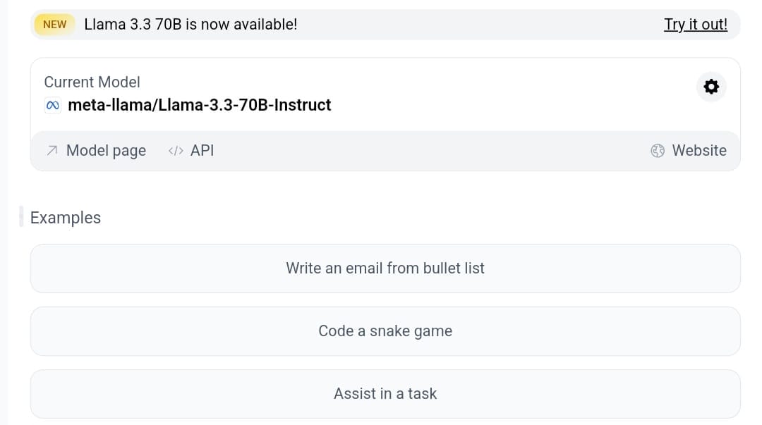 واجهة إصدار Llama 3.3 70B على HuggingChat، متاح للاستخدام المجاني
