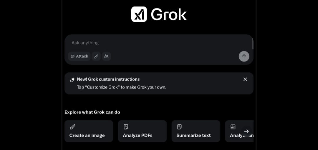 واجهة نموذج Grok على منصة X