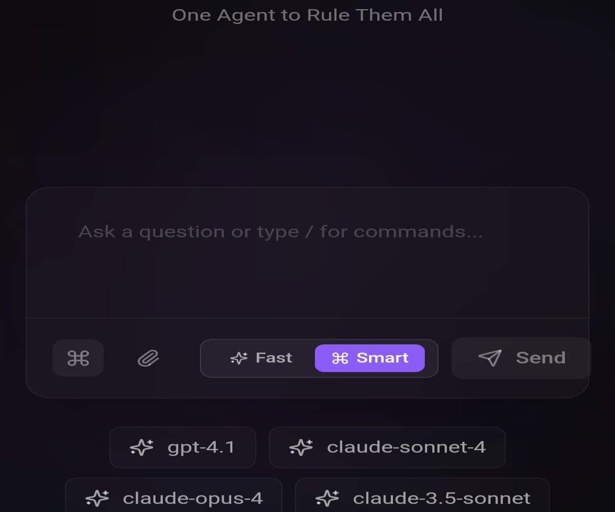 A screenshot of the user interface on tokenmonster.ai. The chat box is displayed with some available models to choose from, such as GPT-4.1, and Claude 4 Sonnet.