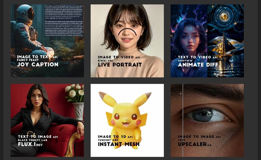 A collection of other Tost AI tools for converting and creating images, video, and text.