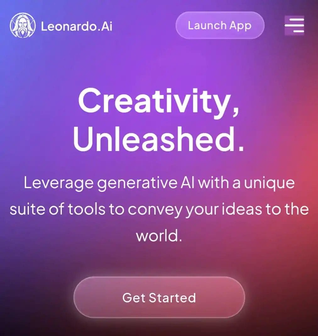 Leonardo.ai website interface showing login option