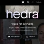 واجهة منصة hedra.com لتوليد مقاطع فيديو صوتية من الصور، وإنشاء قصص وشخصيات بالذكاء الاصطناعي.