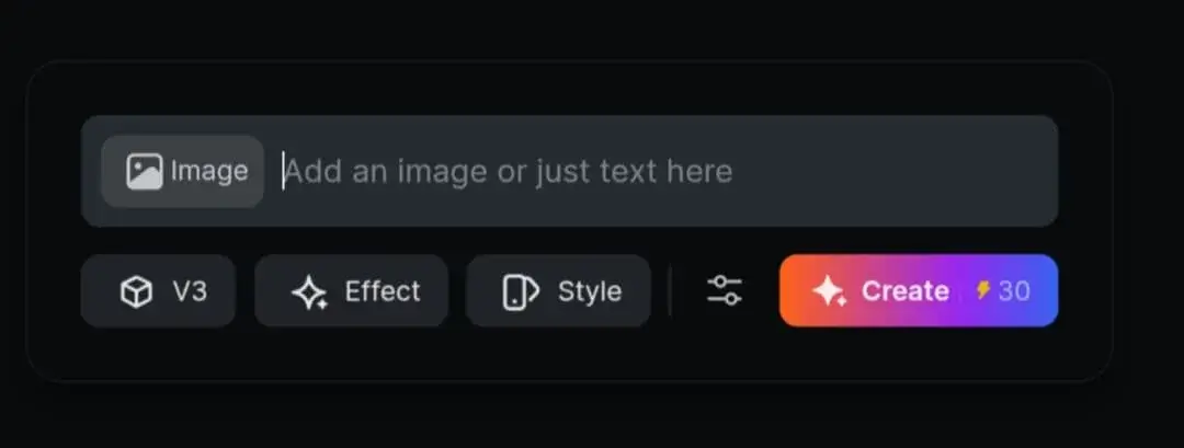 PixVerse V3 tool interface for AI text-to-video and image-to-video conversion.
