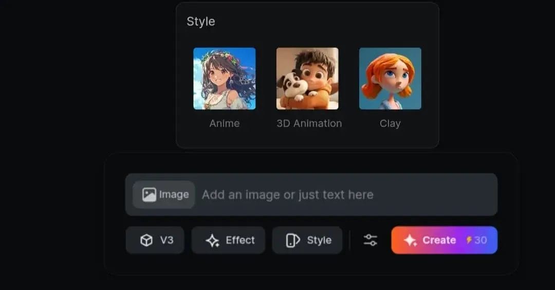 Styles offered by PixVerse for video design