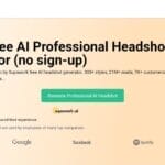 Supawork's free AI headshot generator tool interface.