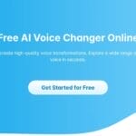 Voicechanger.im interface for AI-powered voice generation and modification.