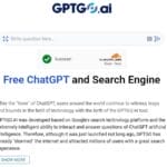GPTGO main interface screen with search bar and the title 'Free ChatGPT and Search Engine'.