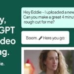 لقطة شاشة تُظهر واجهة Eddie AI وكيفية تعديل الفيديو من خلال الدردشة مع البوت.