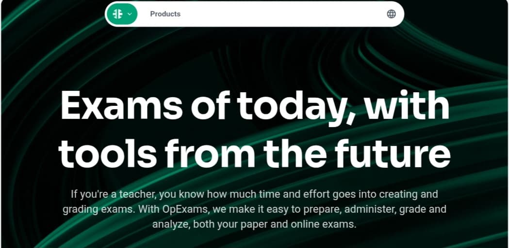 OpExams tool interface that assists in education, such as creating and grading exams using AI.