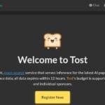 واجهة موقع Chat.Tost.ai تعرض شعار التوست وعبارة Welcome to Tost.